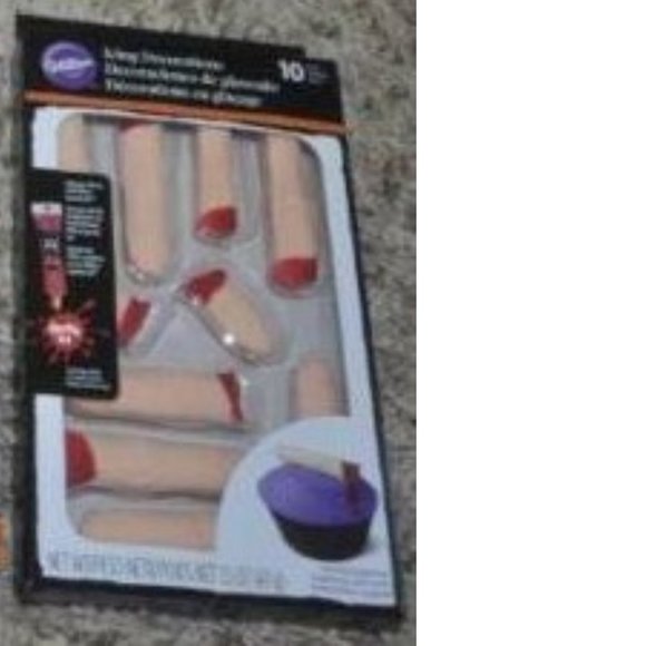 Wilton Halloween Bloody Fingers Icing Decoration 12 Pc Shimmering Baking Ideas - Picture 2 of 2